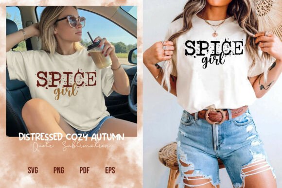 Grunge Spice Girl Cozy Fall Quote PNG