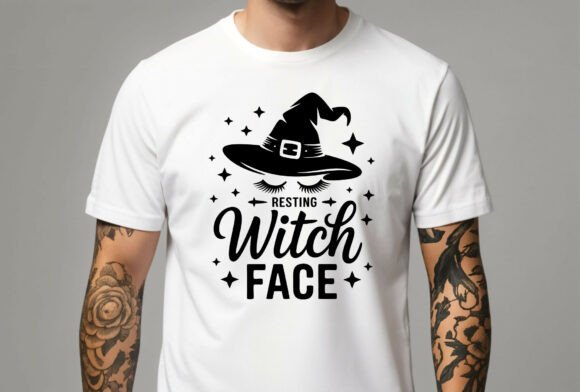 Resting Witch Face Halloween Design